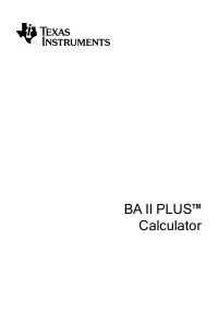 Texas Instruments BA-II-PLUS