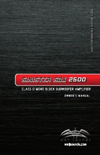 Wet Sounds SINISTER-SDX2500