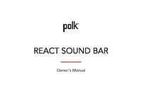 Polk REACT SOUNDBAR
