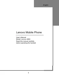 Lenovo A800 Smartphone 