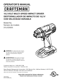 Craftsman 315ID2025