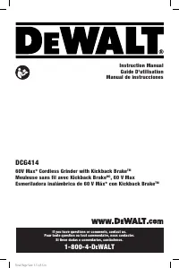 Dewalt DCG414B TYPE 1